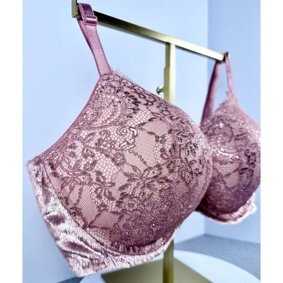 Victorias Secret Very Sexy Push Up Pink Shimmer Bra 40C Romantic Everyday Classi - Picture 3 of 11
